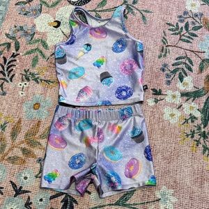 Kids Donut and Ice Cream Print Matching Set